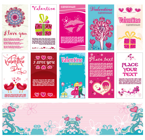 several very lovely valentine day vector