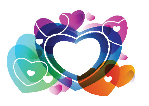 combination of fashion heartshaped vector 2