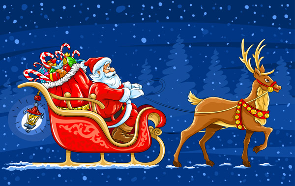 vector santa claus gifts