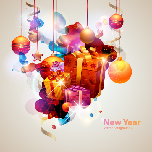 new year theme vector cool glare