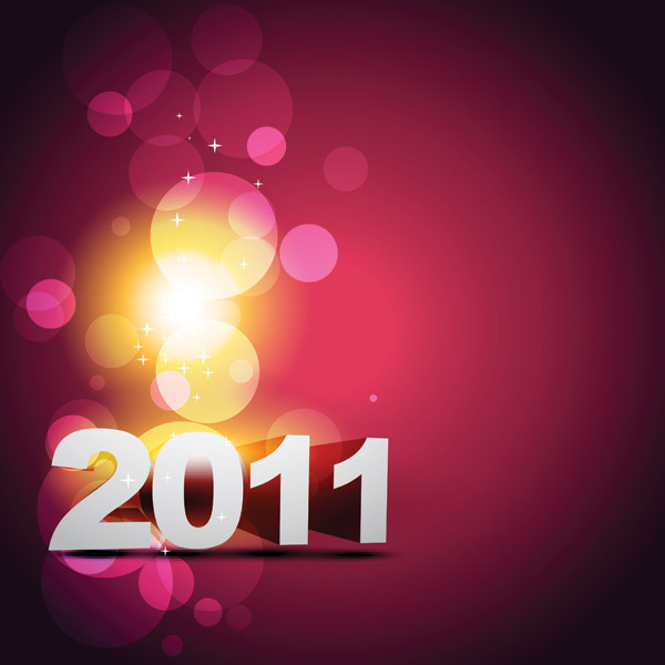 happy new year 2011 background vector