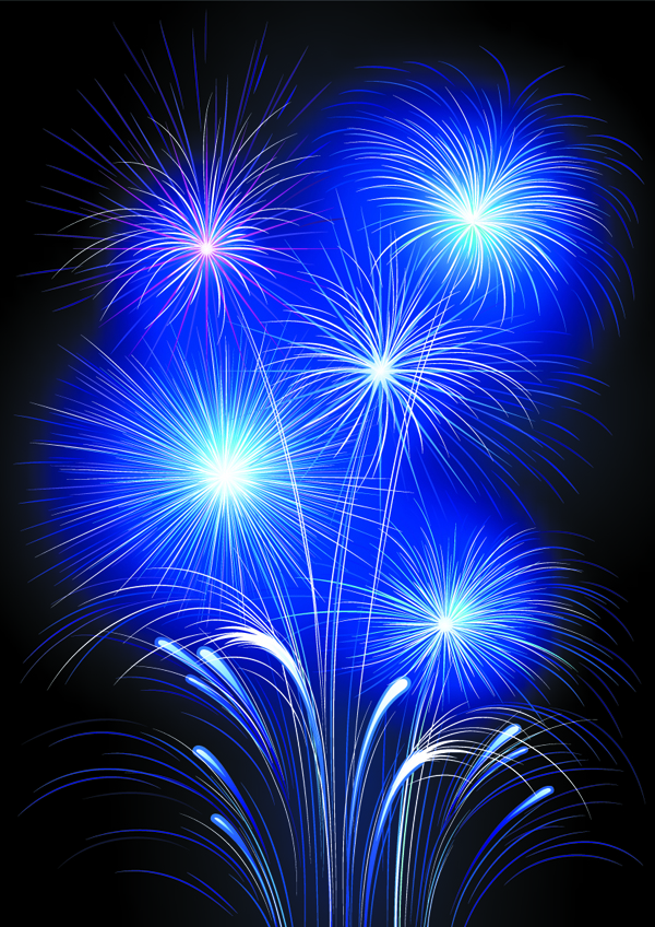 4 bright fireworks fireworks vector