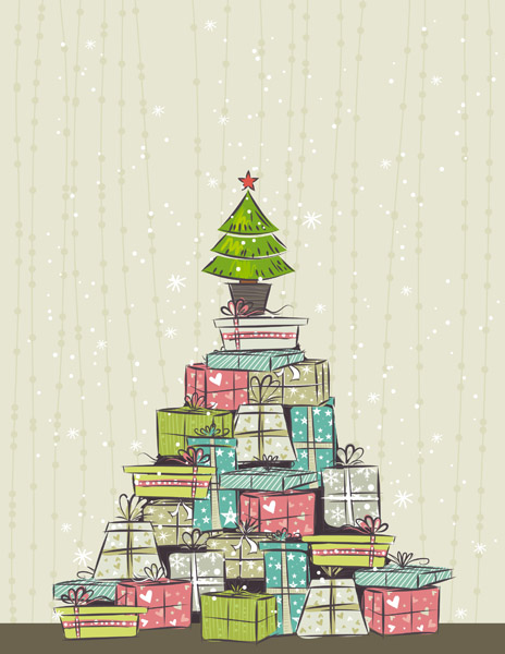 lovely christmas theme vector