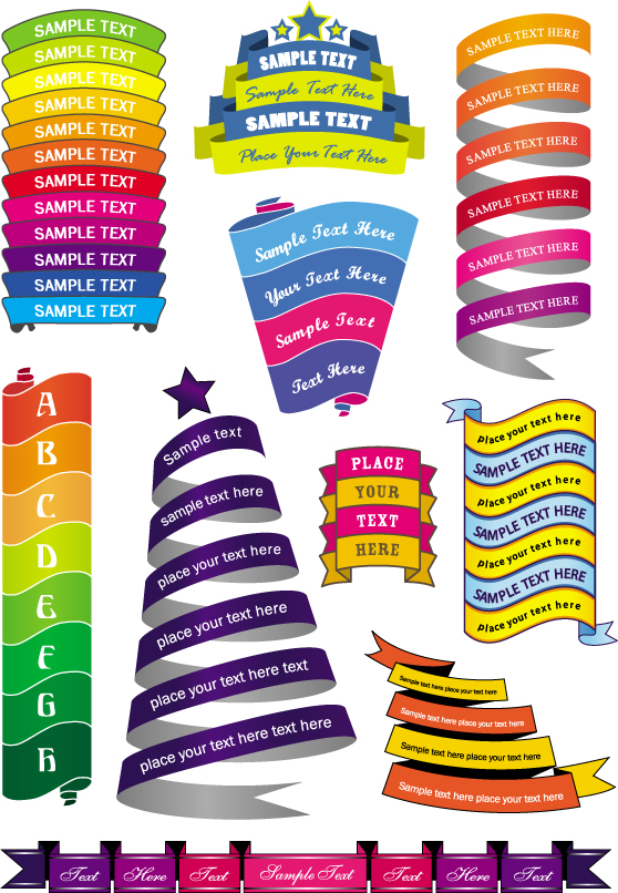 colorful ribbons vector