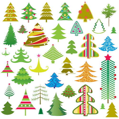 lovely christmas tree vector