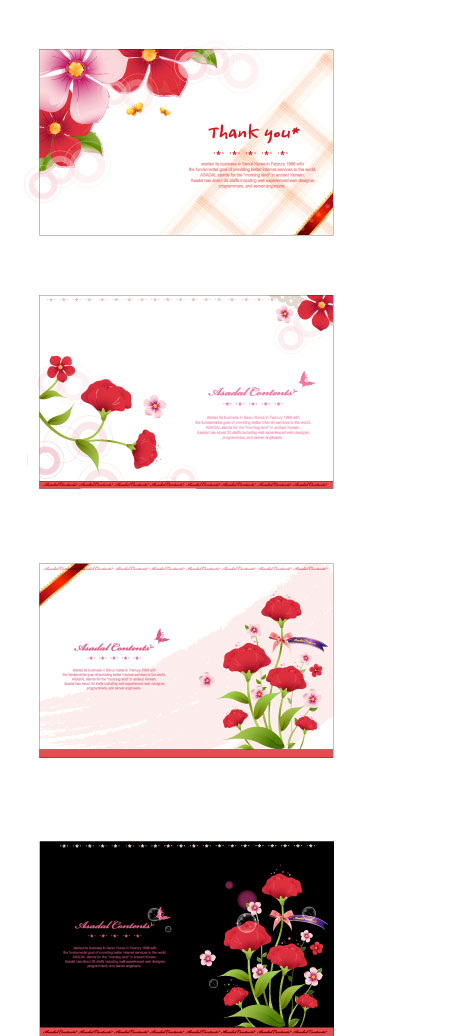 flower card template vector