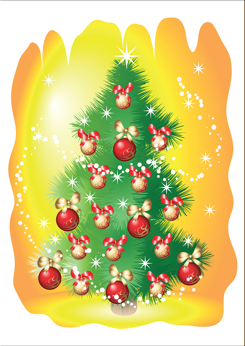 5 beautiful christmas tree vector