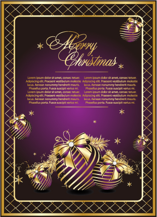 golden christmas theme vector 1