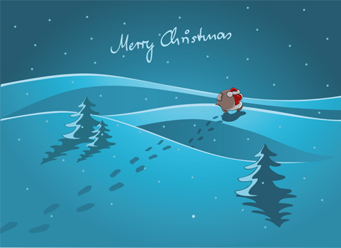 santa footprints vector