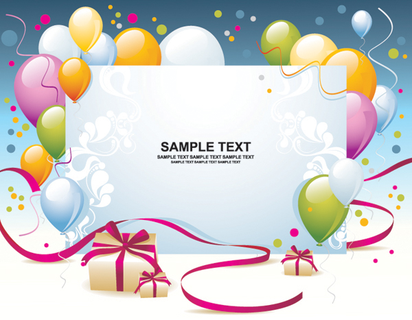 balloon gift card background vector