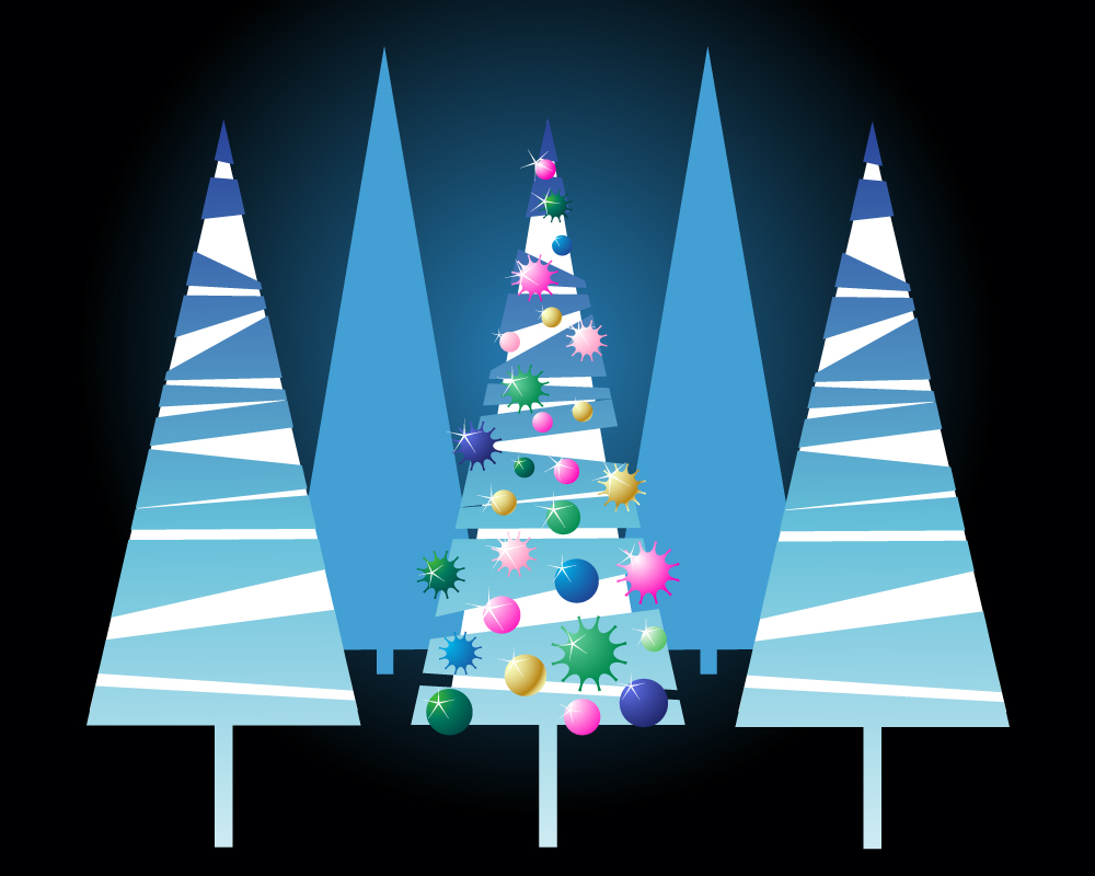 lovely christmas tree vector