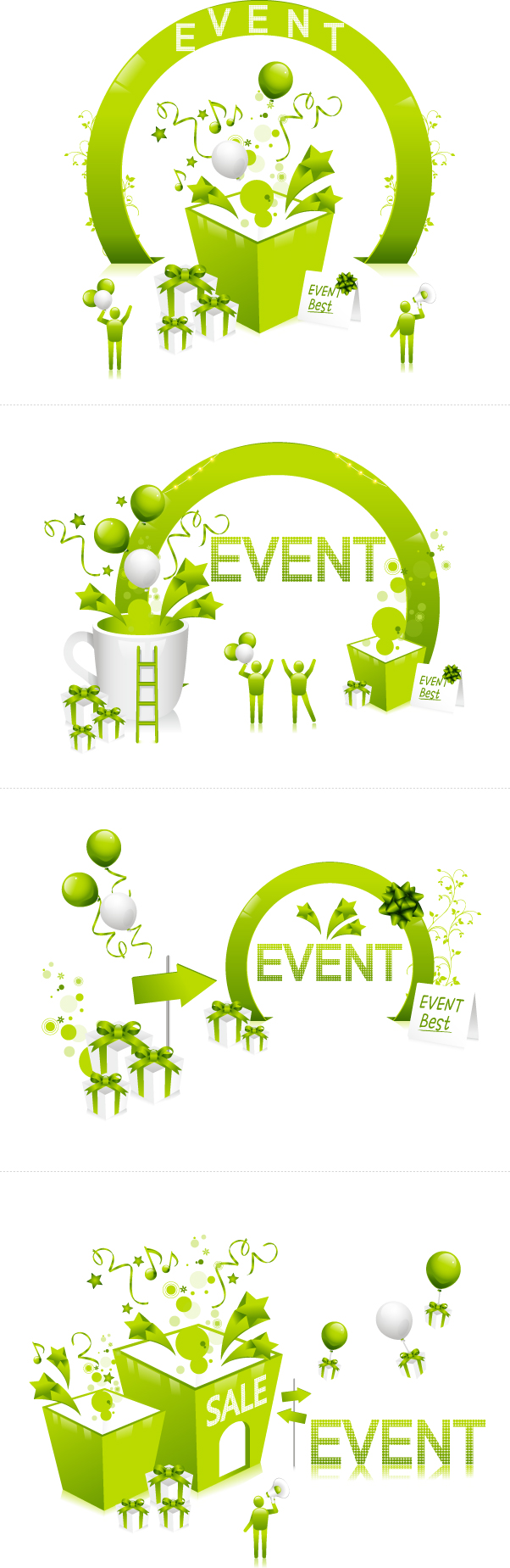 fresh green festival discount vector