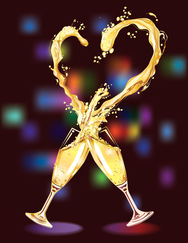 heartshaped vector 3 champagne