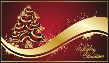 golden christmas tree vector