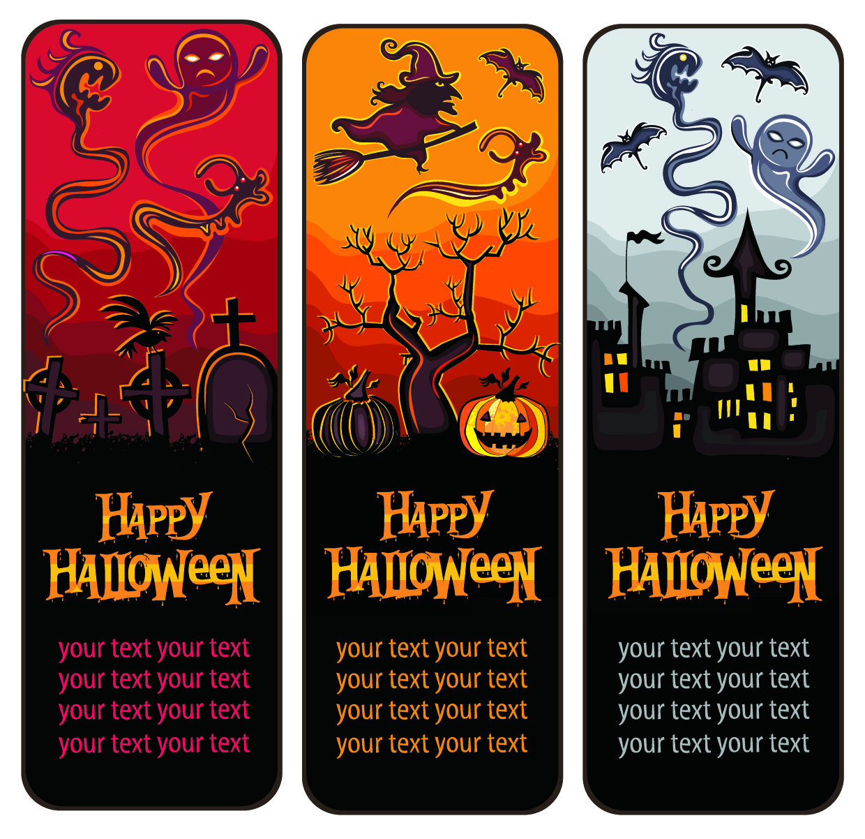 halloween banner element vector