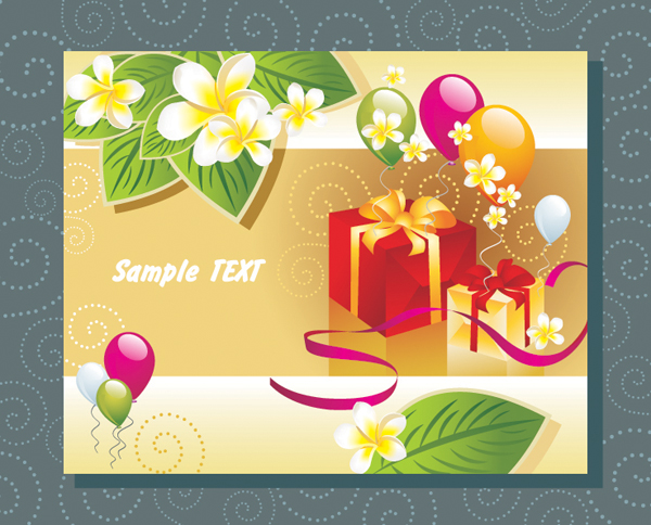 balloon leaves a gift card vector