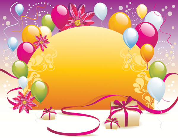 balloon gift card background vector