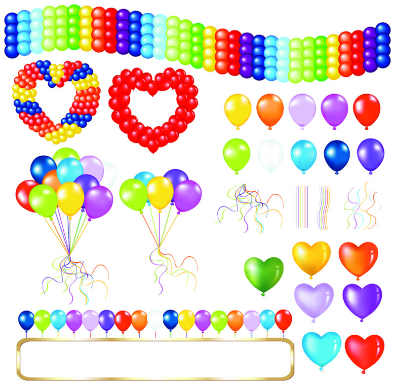 beautifully colored balloons 05 vector