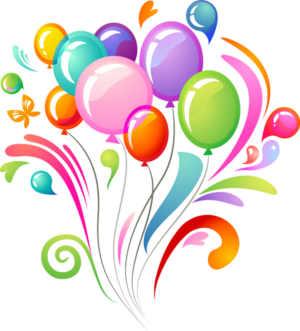 vector multicolored balloons