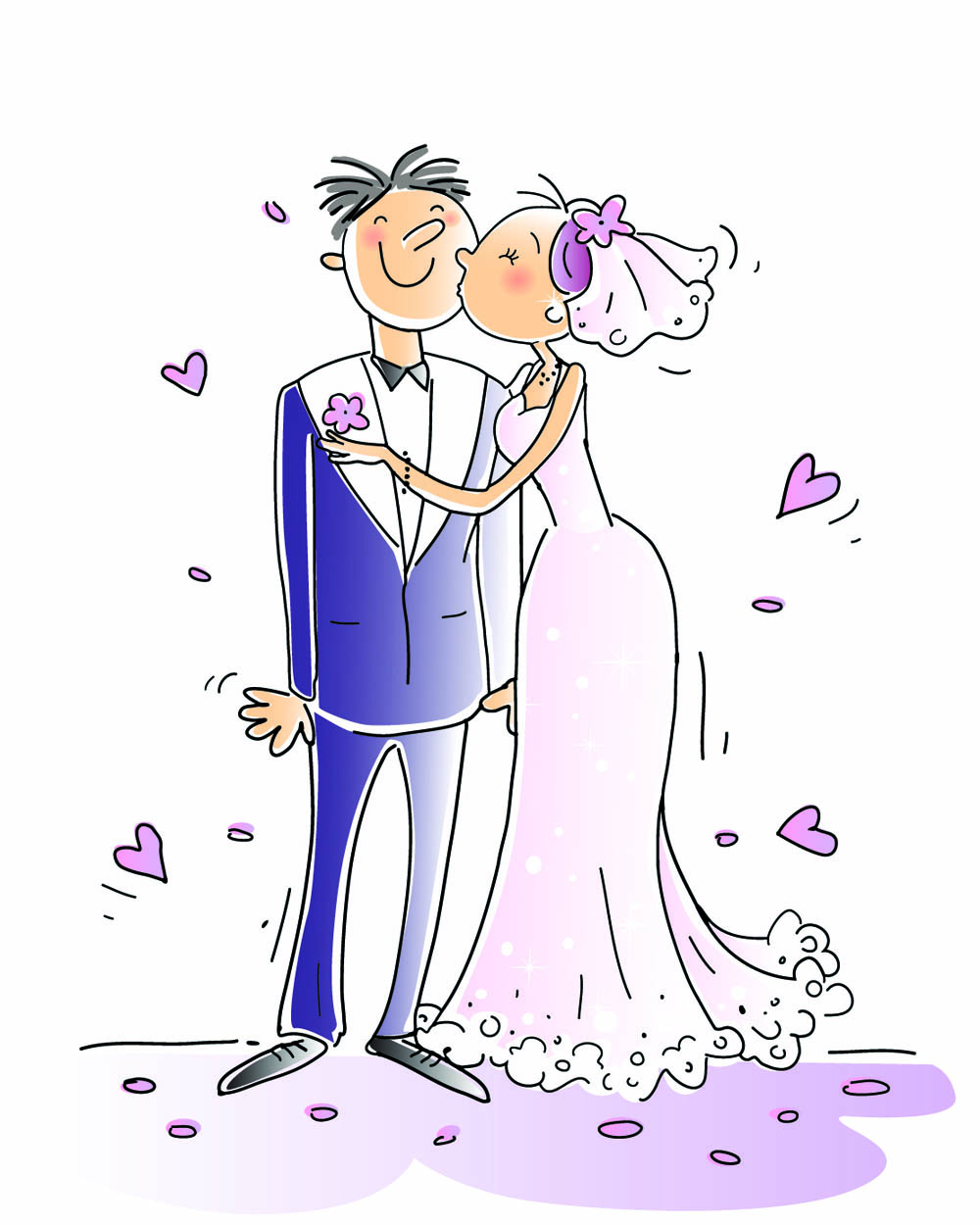 cartoonstyle wedding elements 01 vector