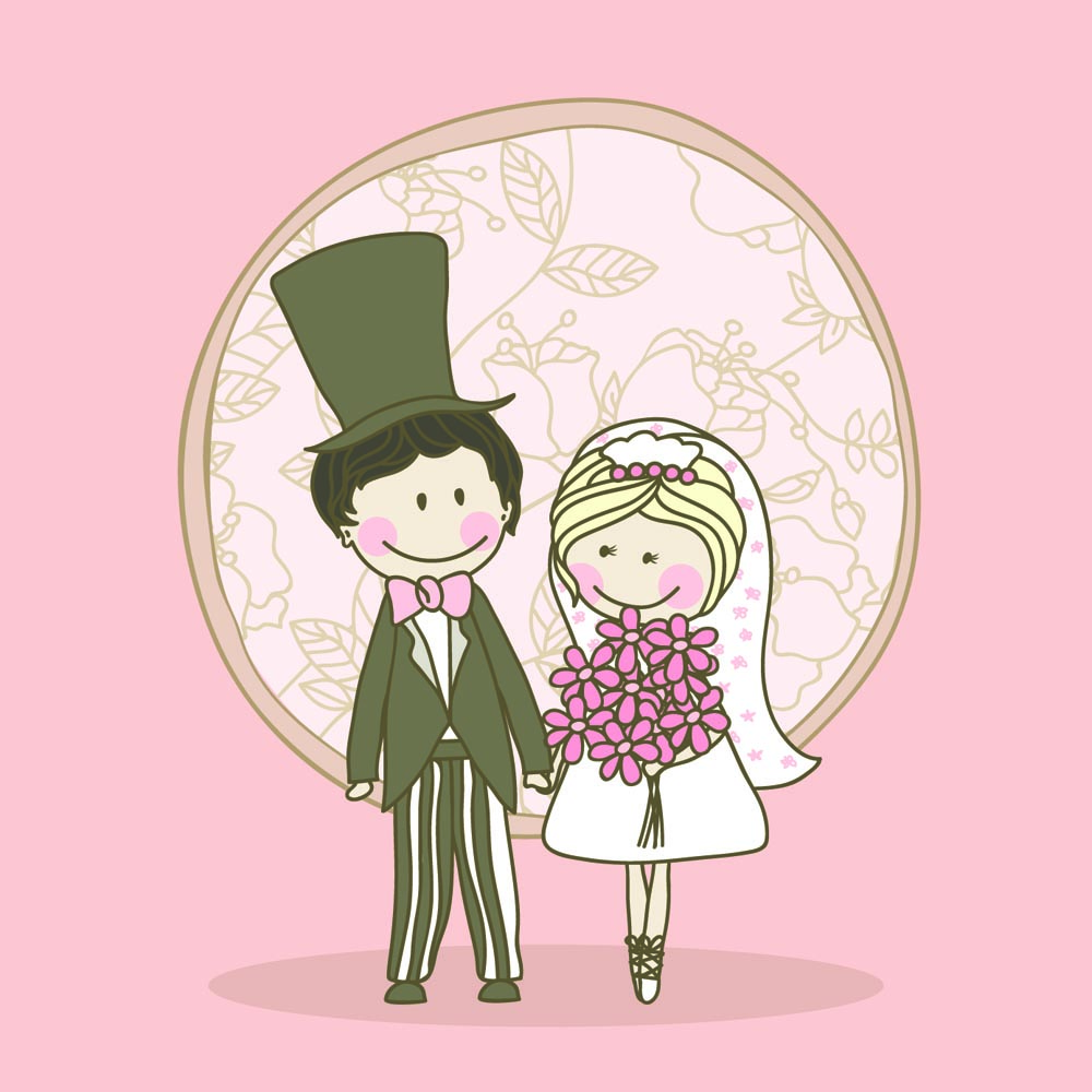 cartoonstyle wedding elements 04 vector