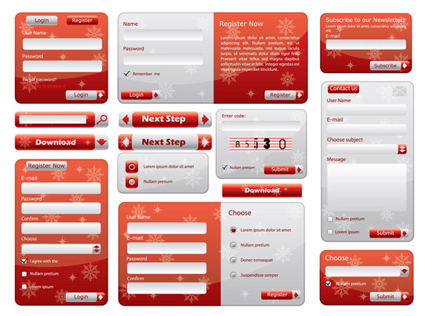 christmas style web design elements vector