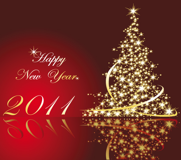 2011 the glittering christmas tree vector