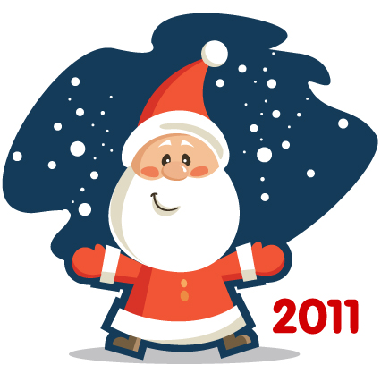 vector cute santa claus 2011