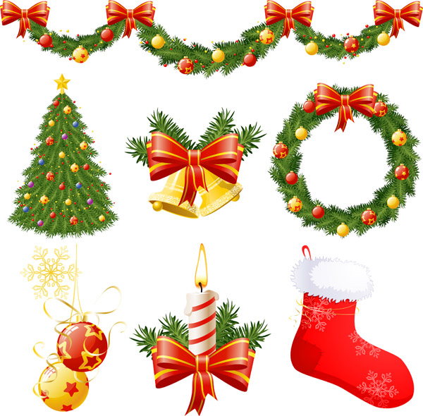 christmas decorations vector