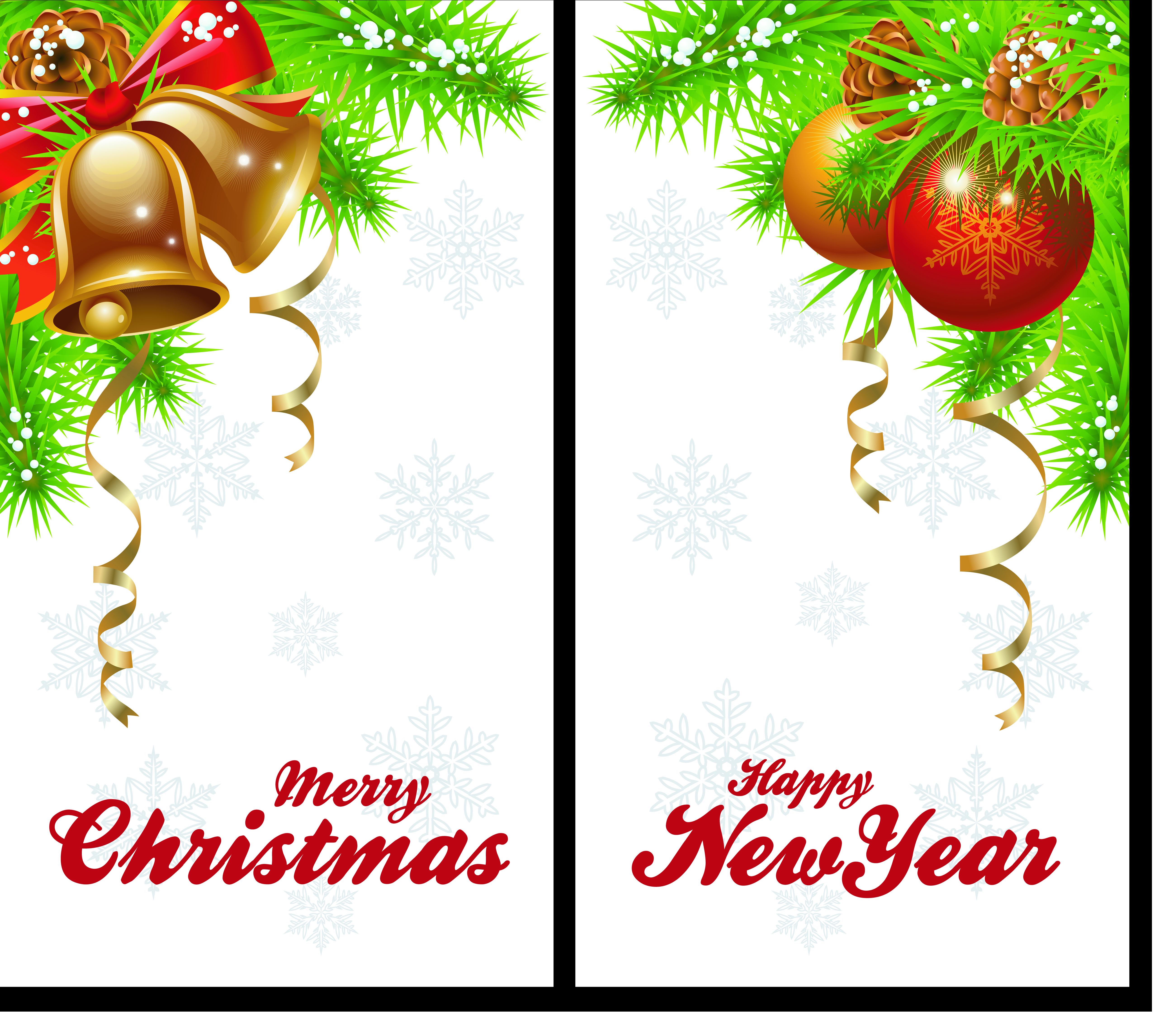 christmas bells and beautiful hanging ball vector