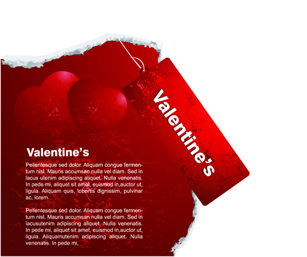 red valentine day card tag vector