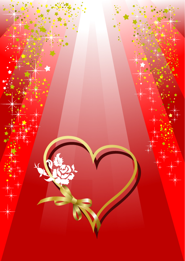 valentine day heartshaped and colorful ribbons vector background