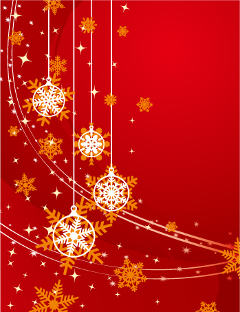 4 red christmas and new year vector