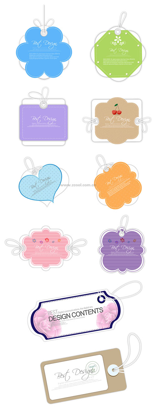 10 lovely label tag vector