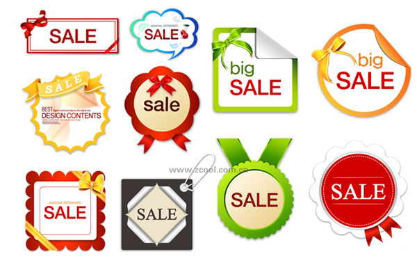 10 lovely sales discount tag vector