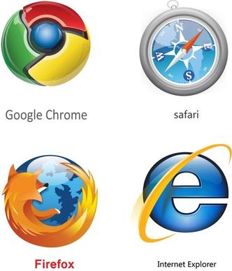 ie chrome firefox safari icon vector