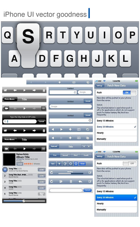 user interface design toolkit iphone ui vector elements