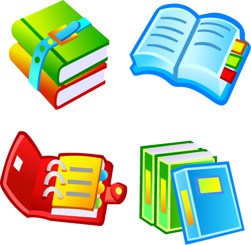 books and food lock link icon vector