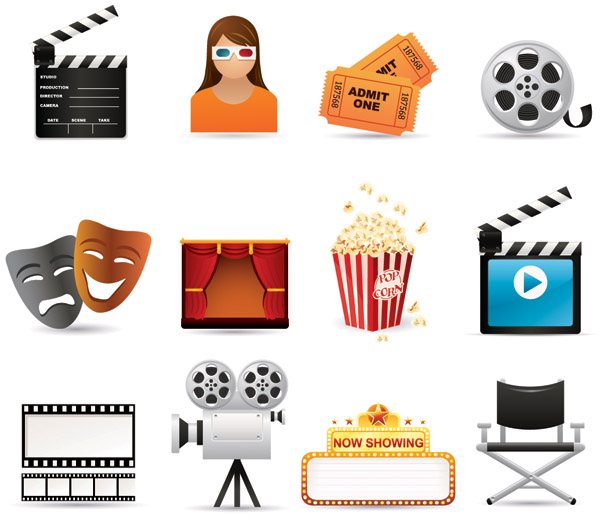 5 film icon vector