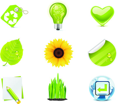 beautiful green icon vector