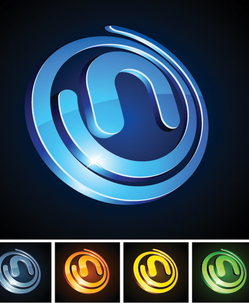 threedimensional circular vector graphics icon