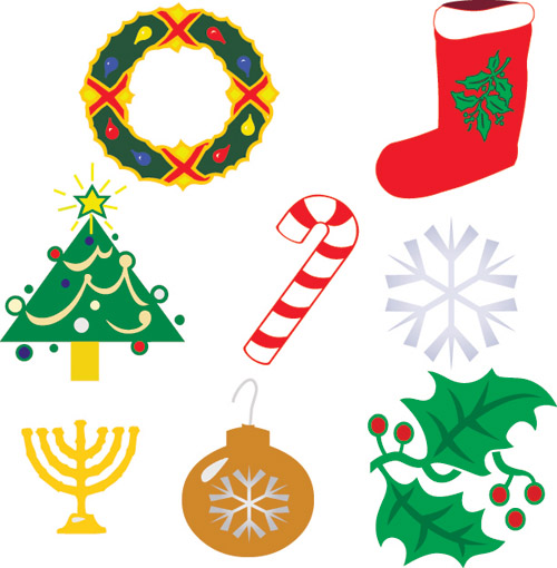 christmas decorative elements vector