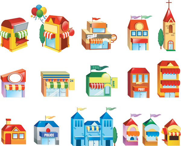 threedimensional small house icon vector