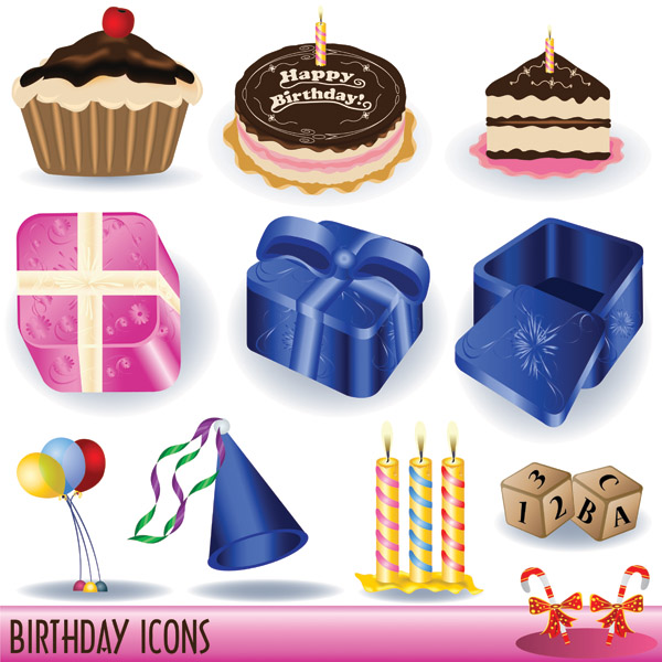 birthday vector goods and fast food