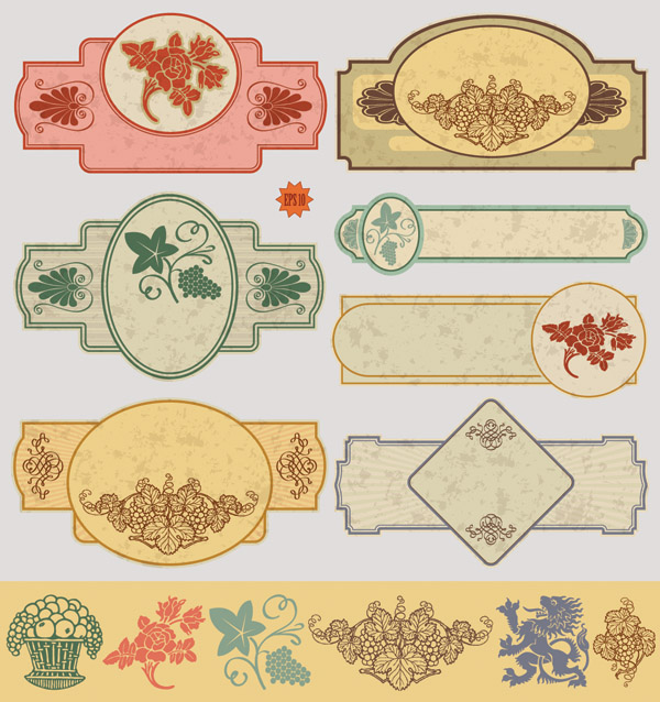 classical label graphics vector 2