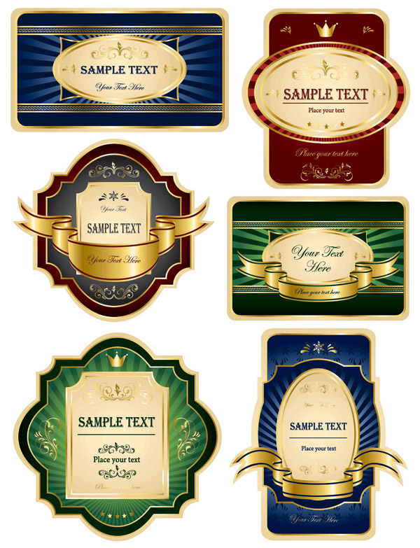 variety of european label vector