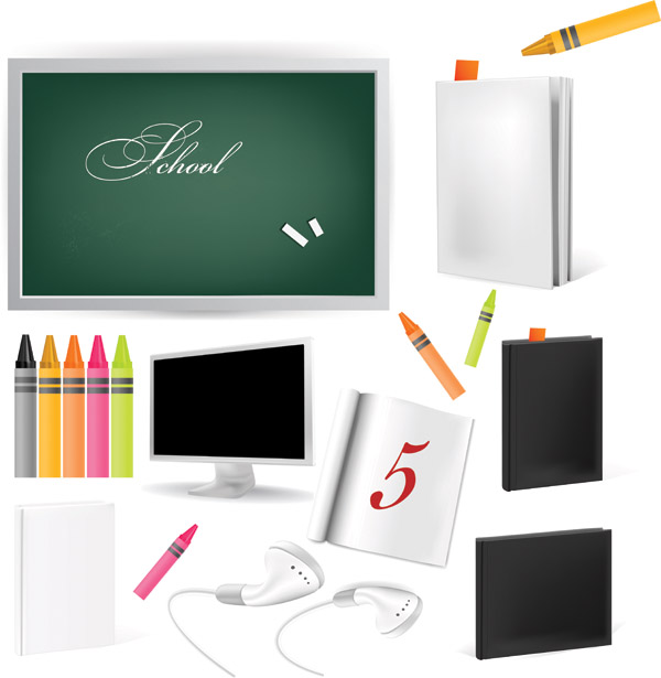 school supplies vector