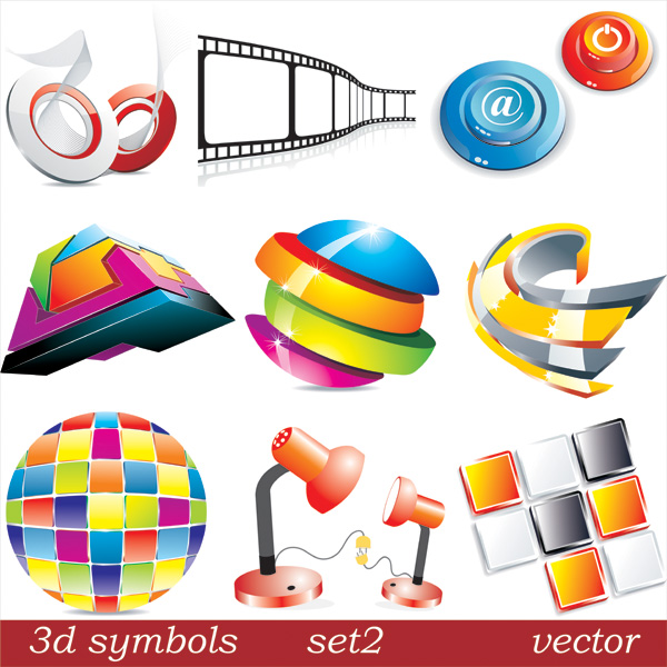 threedimensional icon vector