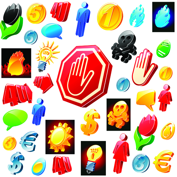 3d threedimensional icon vector