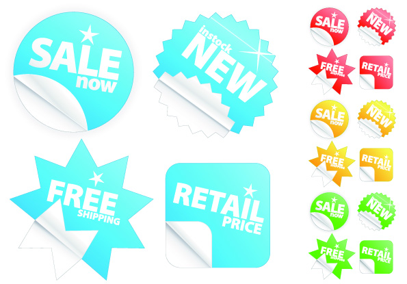 the sale of stickers feel clean vector